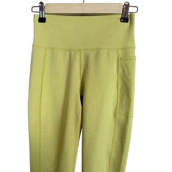 Sweaty Betty Super Sculpt 7/8 Length Leggings Size S Chartruese Yellow Pocket - Picture 2 of 8